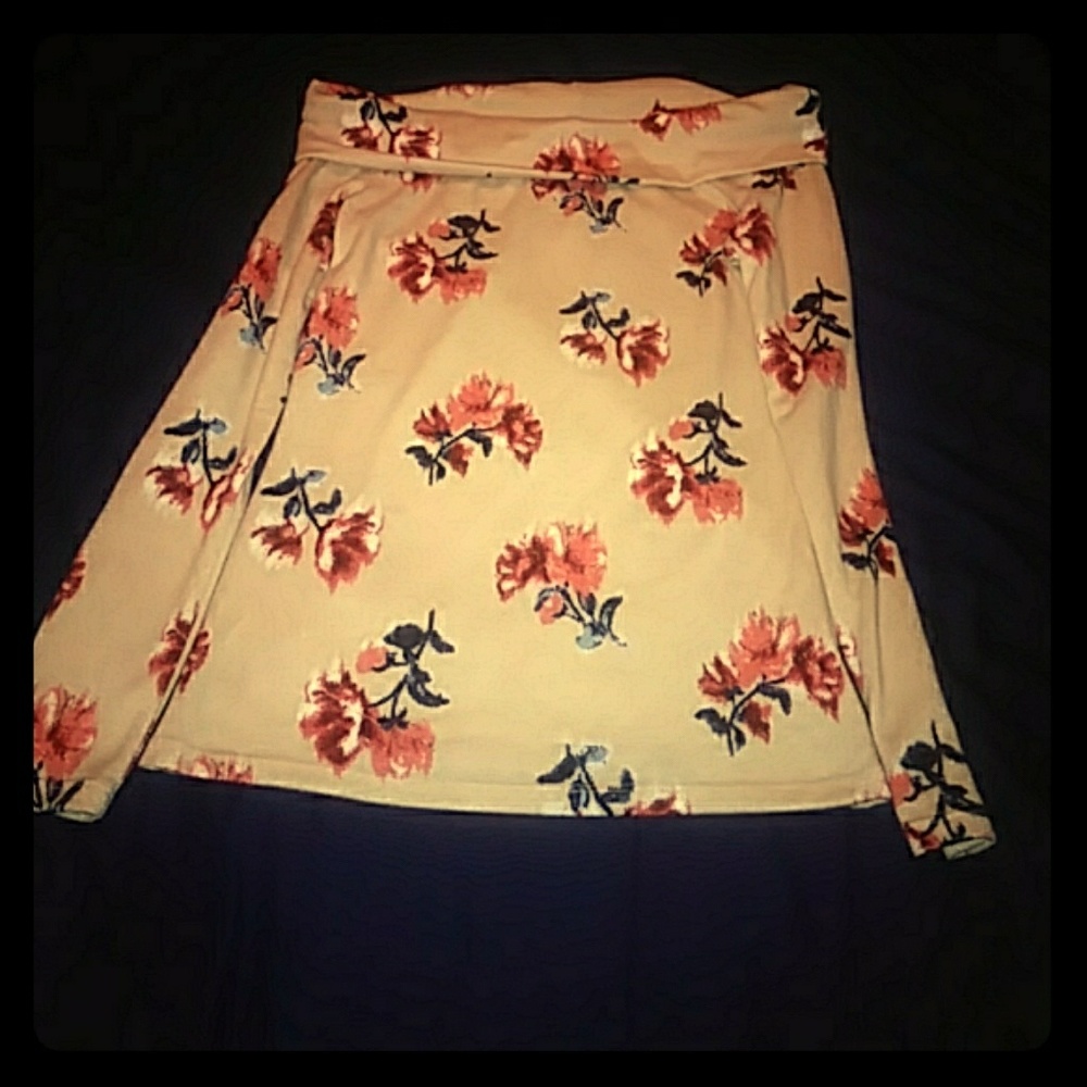 A floral off-the-shoulder then sweater hip length